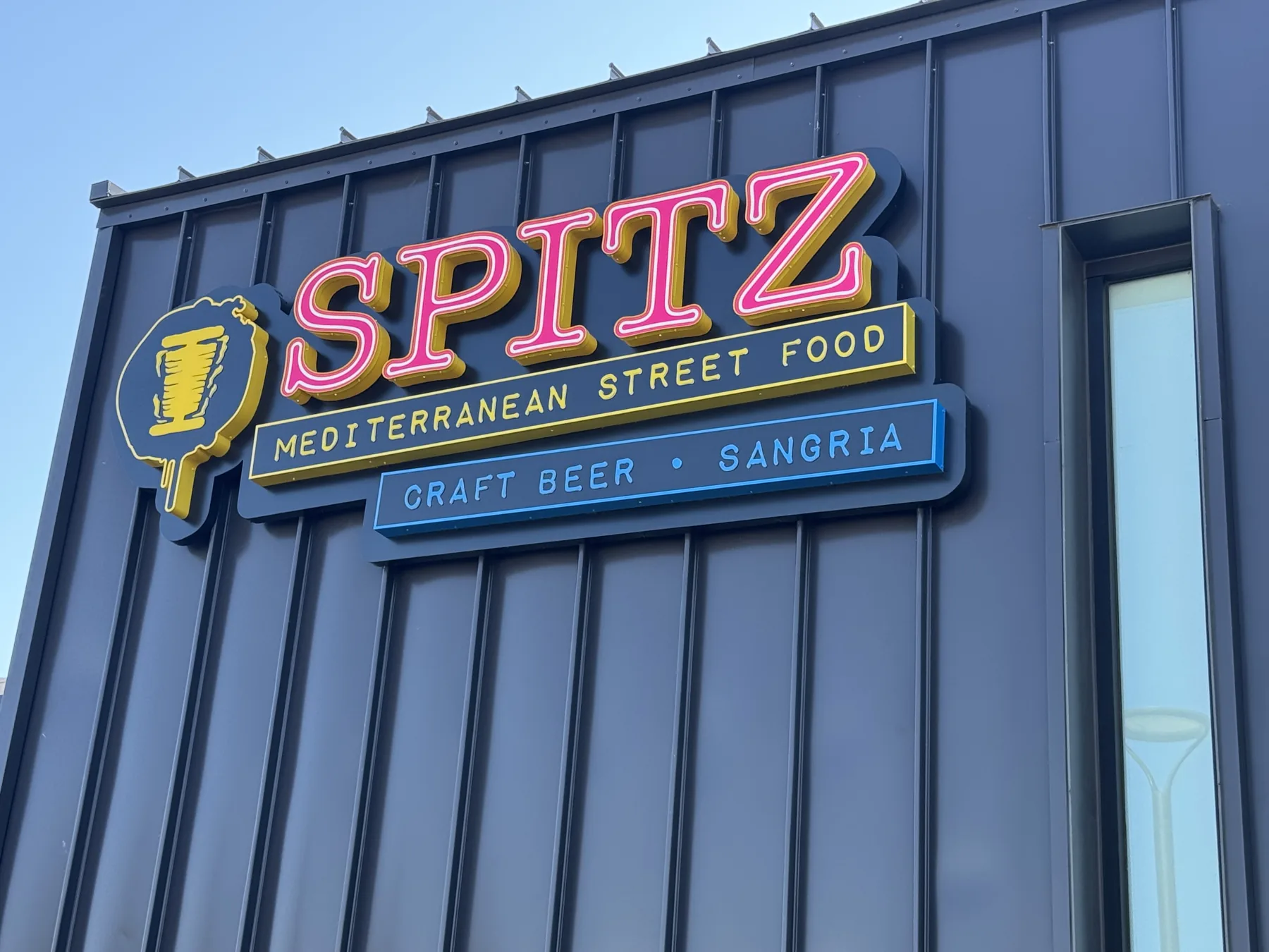 Spitz restaurant's completed exterior sign